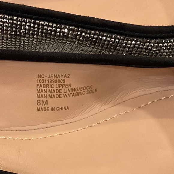 INC International Concepts Jenaya Rhinestone Flats Black/Silver Size 8 LIKE NEW - Picture 8 of 8